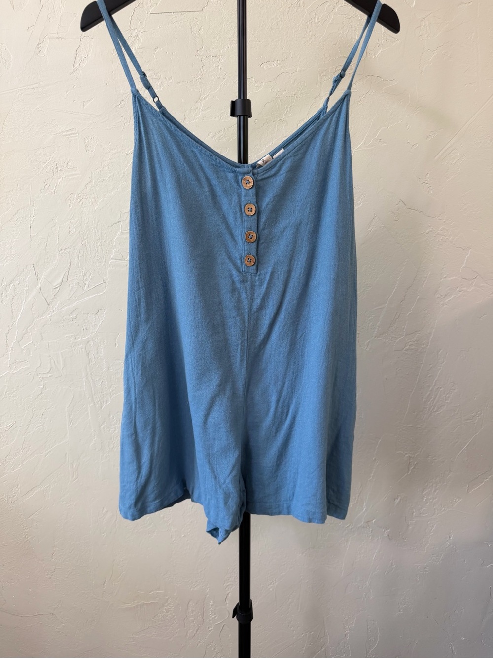 Roxy Blue Button-Front romper - Picture 1 of 5